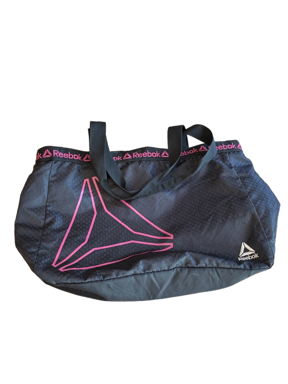 Reebok Black/Pink Sport Duffel Tote Gym Bag 13X18” Lightweight Water Resistant